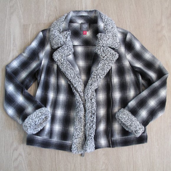 Vince Camuto Jackets & Blazers - VINCE CAMUTO Buffalo Plaid Shearling Jacket